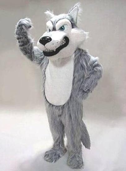 Long Furry Fursuit Wolf Mascot Costume Plush Husky Animal Cosplay Party